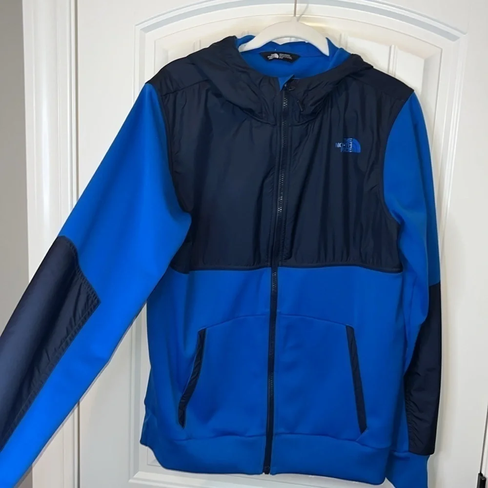 MEN’S Blue/Navy Northface sweatshirt hooded jacket full zip size M